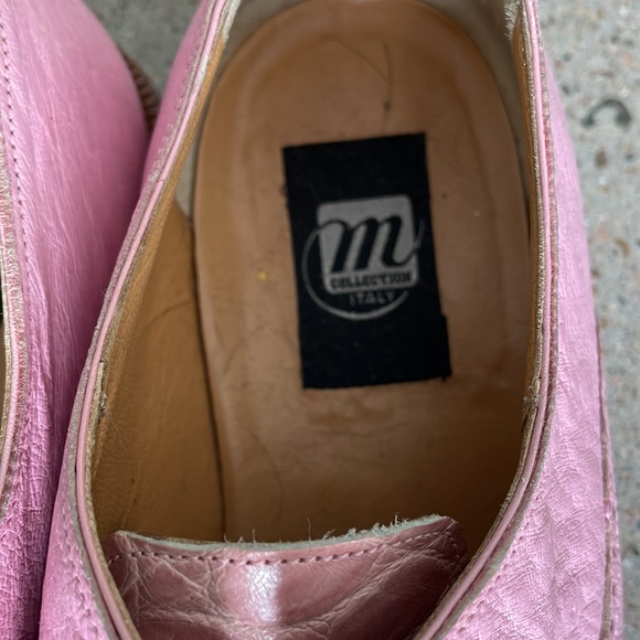 Mauri M Collection Shoes Mens 11 Genuine Alligator Oxford Square Toe Exotic Pink - Picture 2 of 3
